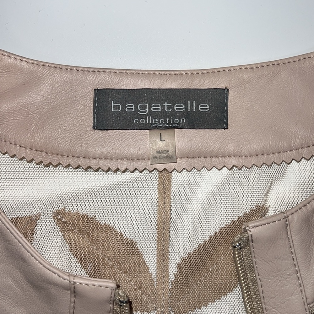 🌟VINTAGE NWOT BAGATELLE LEATHER NEW LEAF MESH JACKET IN ECRU SIZE L - Picture 15 of 16